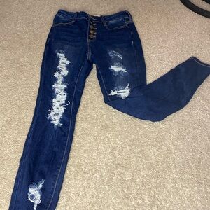 Rue21 Dark wash ripped skinny jeans